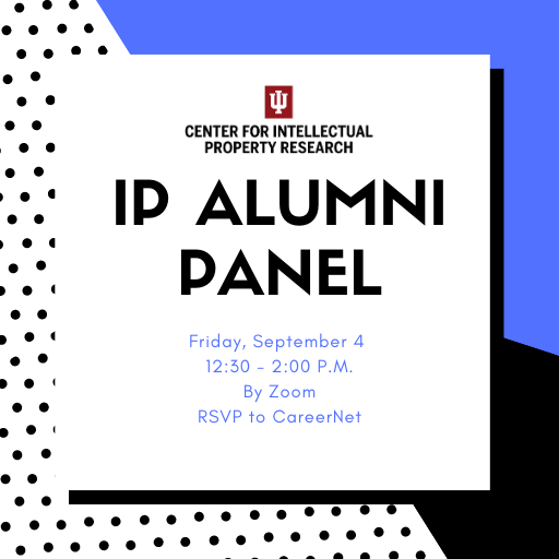 Center for IP Research (@ciprmaurer) on Twitter photo This week at the CIPR: Marketa Trimble (@UNLVLaw) speaks to the IP Colloquium + a panel discussion featuring IP alumni: Chris Cassella ('17, Locke Lord), Sarah Eddy ('19, Norton Fulbright, Rose), Evan Glass ('18, Foley & Lardner), and LaShaila Spivey ('19, Frost Brown Todd). This week at the CIPR: Marketa Trimble (@UNLVLaw) speaks to the IP Colloquium + a panel discussion featuring IP alumni: Chris Cassella ('17, Locke Lord), Sarah Eddy ('19, Norton Fulbright, Rose), Evan Glass ('18, Foley & Lardner), and LaShaila Spivey ('19, Frost Brown Todd).