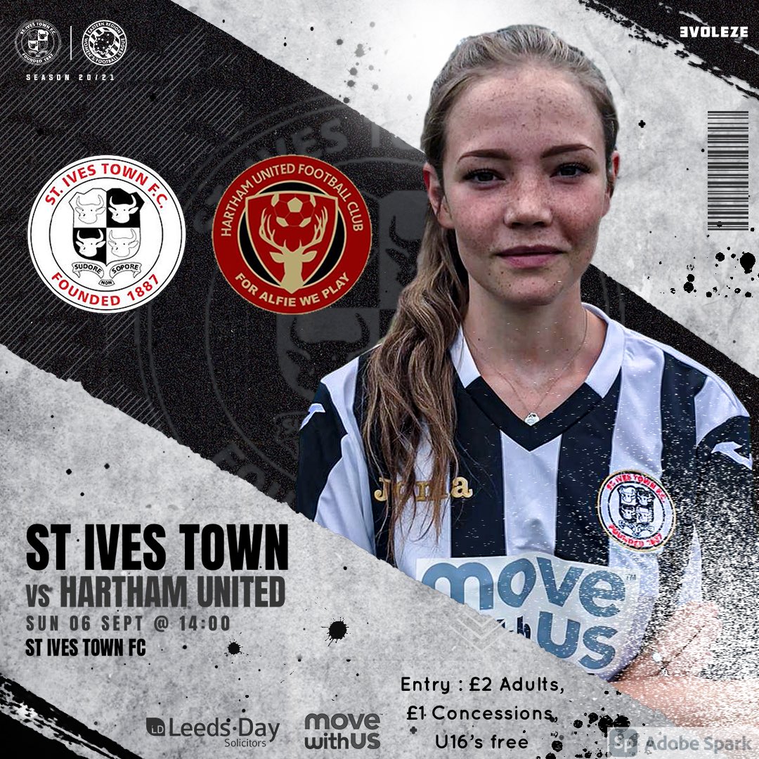 St Ives Town FC Ladies (@ivestownladies) on Twitter photo Next game for St Ives Town Ladies is the <a href="/TheWomensFACup/">Vitality Women’s FA Cup</a> tie against <a href="/HarthamLadies/">Hartham United Ladies FC</a> Spectators are welcome, and we’d love your support! 🖤🤍
📅 Sun 6th Sept
⏰ 2pm ko
🏟St Ives Town FC, Westwood Road, St Ives PE27 6DT
🏆 Women’s FA Cup
💷 £2 adults, £1 concessions, U16’s free Next game for St Ives Town Ladies is the <a href="/TheWomensFACup/">Vitality Women’s FA Cup</a> tie against <a href="/HarthamLadies/">Hartham United Ladies FC</a> Spectators are welcome, and we’d love your support! 🖤🤍
📅 Sun 6th Sept
⏰ 2pm ko
🏟St Ives Town FC, Westwood Road, St Ives PE27 6DT
🏆 Women’s FA Cup
💷 £2 adults, £1 concessions, U16’s free