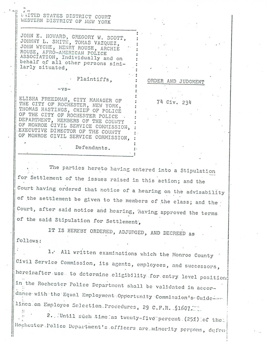 1/ How& #39;s Rochester doing with a consent decree to integrate the police department back in the 1970& #39;s?  @gcraig1  @gwvanson  @WillCleveland13  @TheMinorityRep