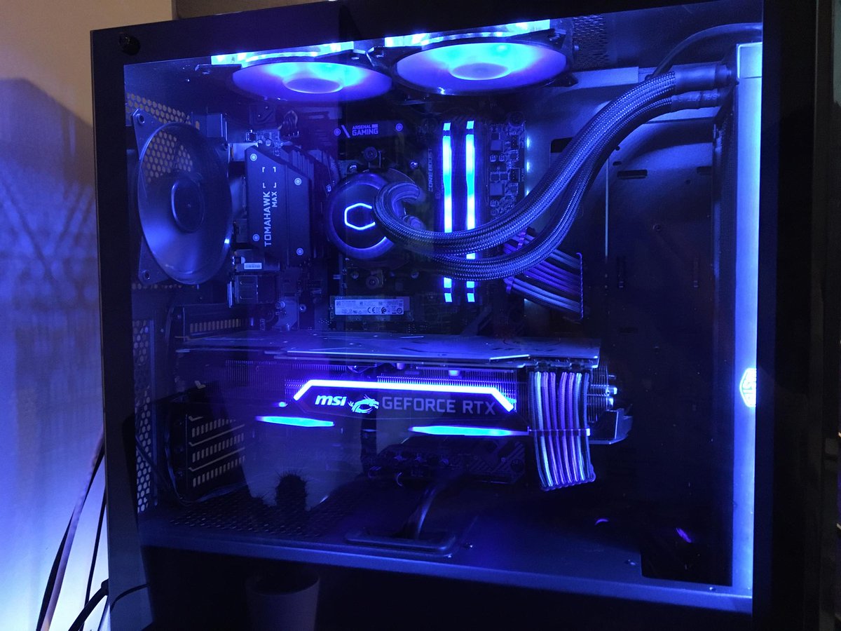 MaZFX's tweet photo. @bitwitkyle Roast me Senpai

Ryzen 7 3700x
MSI GeForce RTX 2070 Super Gaming X Trio
32GB Corsair Pro RGB DDR4 RAM 3200Mhz
1TB Intel M.2 SSD
MSI B450 Tomahawk MAX
Cooler masterliquid ML360 AIO
Cooler Master masterbox MB520 case
Msi optix 32" curved
Custom 60% keyboard &amp; Roccat Kain Aimo 120 https://t.co/4jan5PEnPR