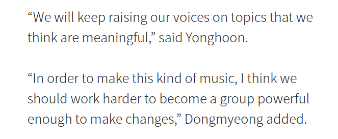 They’ve kept this mindset through the years - and wish to continue like this! Interview source:  http://www.koreaherald.com/view.php?ud=20200618000760&np=1&mp=1