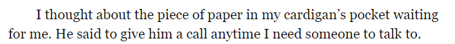 What an odd way to word "the paper in my pocket"