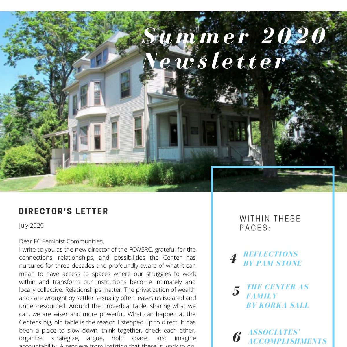 fcwsrc's tweet image. The Five College Women's Studies Research Center has issued its Summer 2020 Newsletter!

This new issue is available on the FCWSRC website at: tinyurl.com/y366duuo