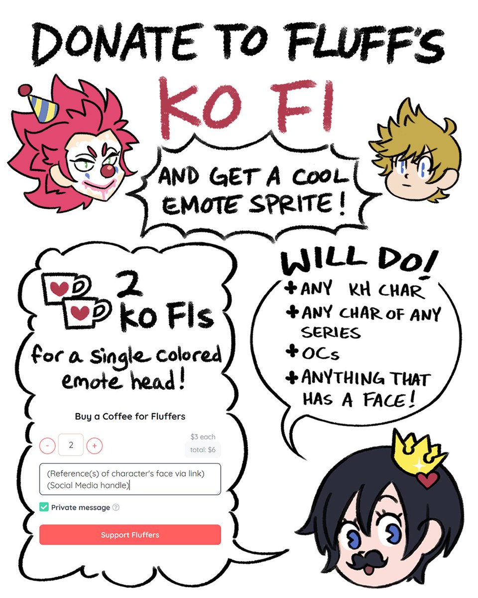 I'm also still taking these #kofi requests as well! 
Please boost if possible ('● ω ●`)?
?Every bit helps! Thank you in advance!
☕️https://t.co/DqEvrRCXAl 