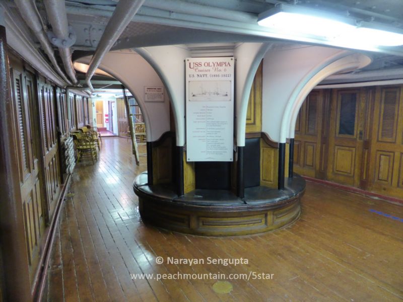 By the way, this beautiful seating area is in the officer's quarters. It's the bow (stern?) main turret support! :) Amazing, right? The other end of the ship has a matching counterpart, but it’s in the enlisted men’s quarters and is very Spartan in comparison.