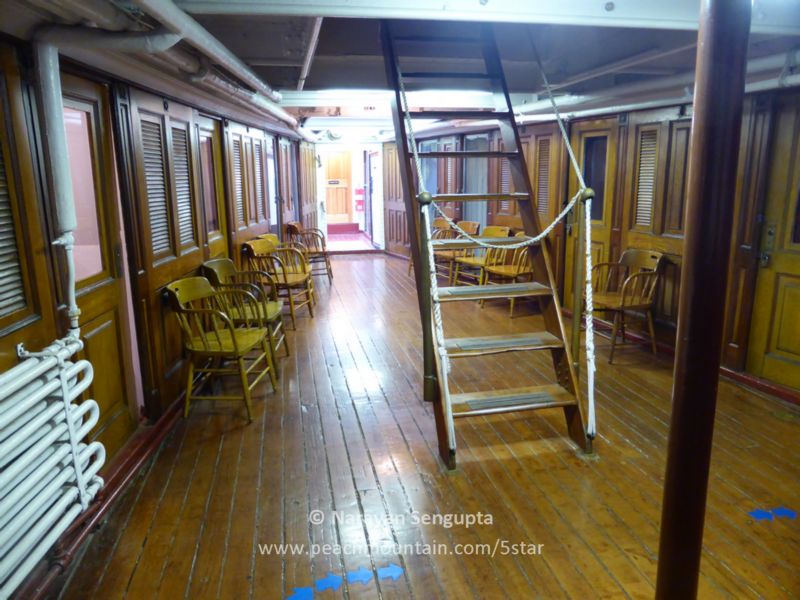 I had USS Olympia to myself for almost an hour. Olympia's woodwork was exquisite especially for the officer’s quarters. There were secondary guns in the captain's and admiral's cabins. This fragile masterpiece needs help. The main deck is closed as it's too weak for visitors.