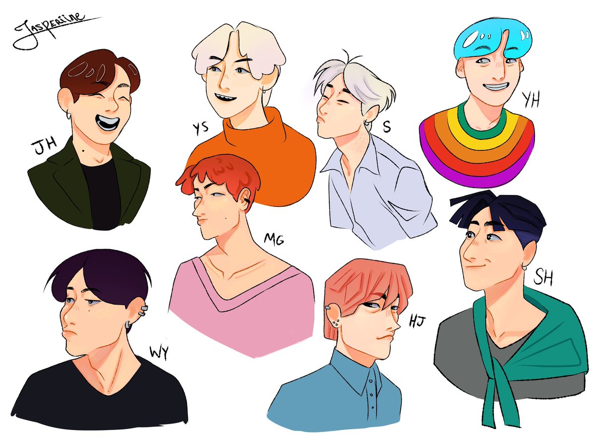 Posting my doodles of Ateez that I kept. It would be really cool if there was a cartoon of them (Yeah I know the great part of them is HJ?)
#ATEEZ #ATEEZfanart #HONGJOONG #SEONGHWA #YUNHO #YEOSANG #CHOISAN #MINGI #WOOYOUNG #JONGHO 