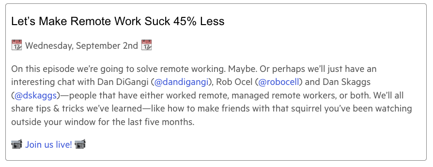 tjvantoll's tweet image. Next few weeks of React Wednesdays are looking 🔥

- Sep 2nd: Remote work w/@dandigneromain, @robocell &amp;amp; @dskaggs 
- Sep 9th: Dual-screen devices w/@conceptdev
- Sep 16th: Hermes w/@nparashuram
- Sep 23rd: Mental models w/@ObedParla 

telerik.com/react-wednesda…