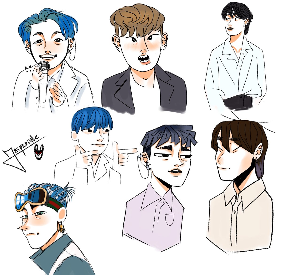 Posting my doodles of Ateez that I kept. It would be really cool if there was a cartoon of them (Yeah I know the great part of them is HJ?)
#ATEEZ #ATEEZfanart #HONGJOONG #SEONGHWA #YUNHO #YEOSANG #CHOISAN #MINGI #WOOYOUNG #JONGHO 