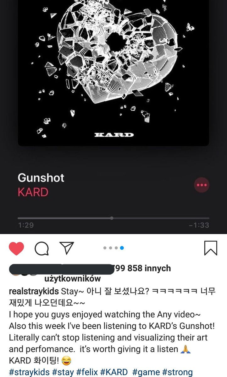 Felix posted instagram about Gunshot and BM and Jiwoo commented <3