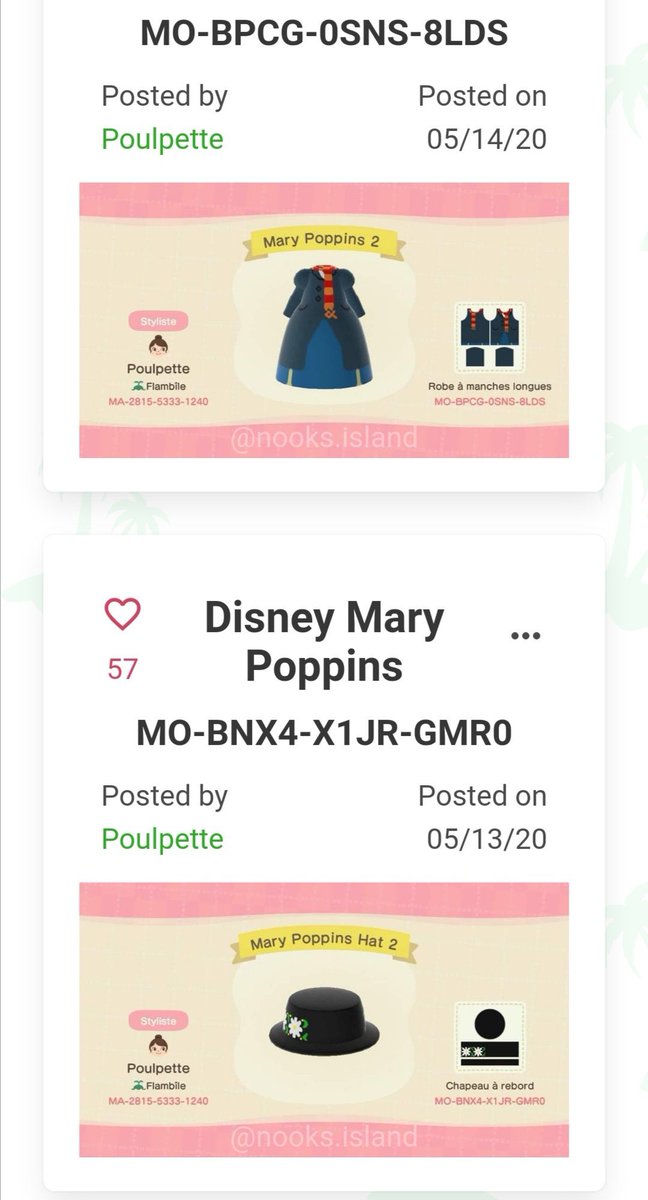 Also from Beth’s epic Disney island, Mary Poppins :D I don’t have the designer’s twitter, but here are the codes Beth posted :D I’ve seen lots of Mary Poppins’ designs, but this one is just so GOOD