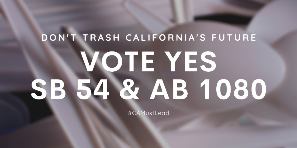 🗓️TODAY IS THE DAY! 🗓️ 

<a href="/AsmAguiarCurry/">Cecilia Aguiar-Curry</a> please VOTE YES on SB 54 + AB 1080 to get rid of non-recyclable single-use #plastics. Learn more: camustlead.org

#CAMustLead #Yeson1080 #Yeson54
