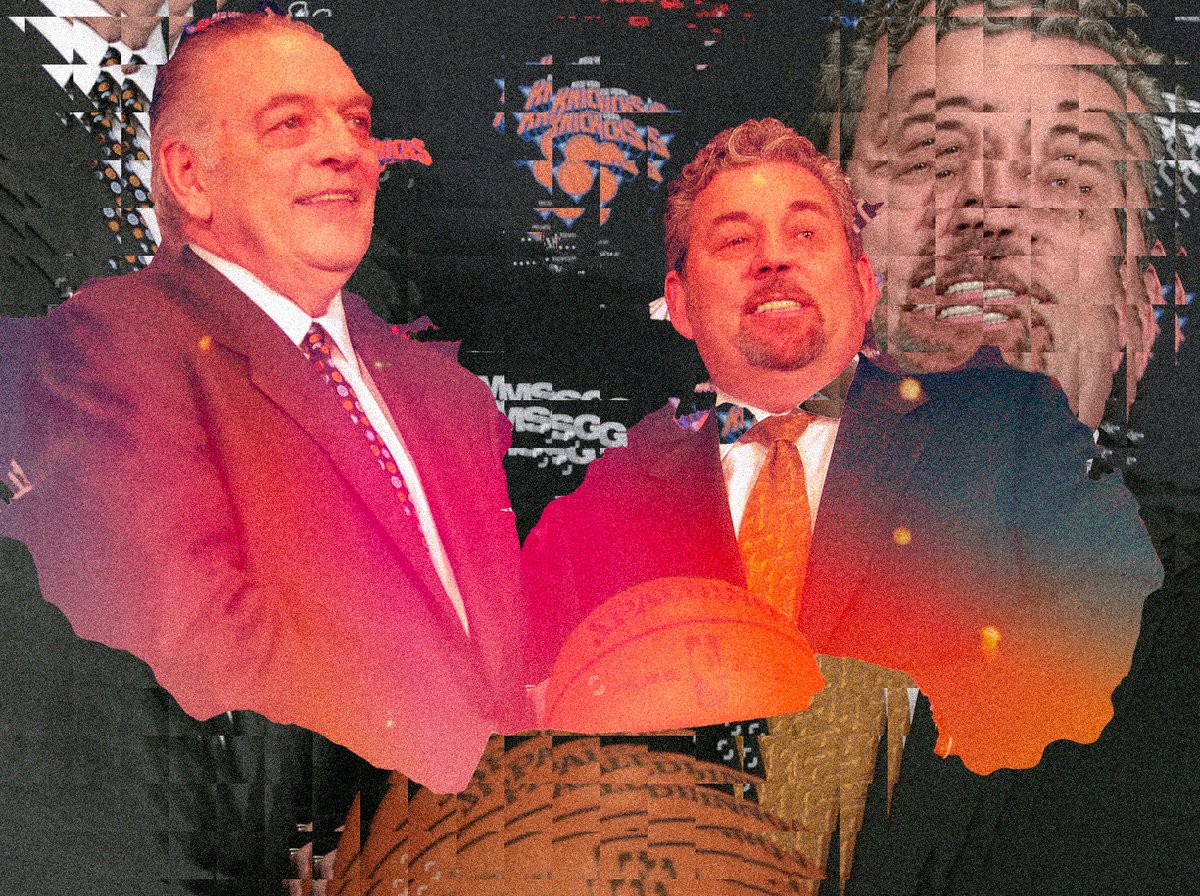 James "Jimmy" Dolan and "Teflon" Donnie Walsh at the beginning of Walsh's reign that ruined the New York Knicks