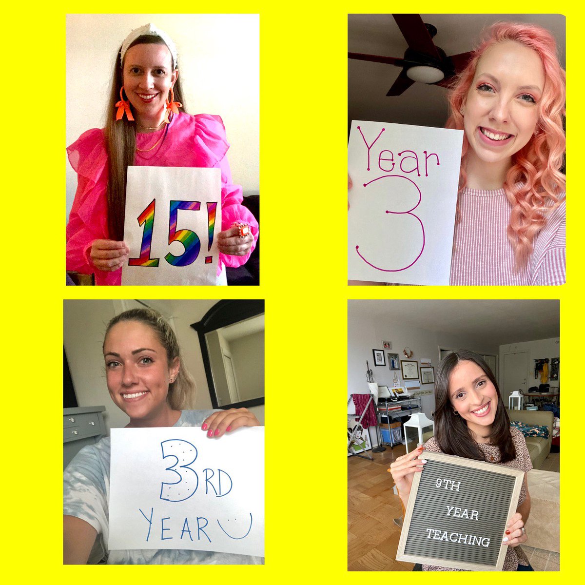 Fourth grade team’s first day of virtual school photos!