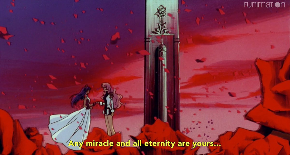Anthy: Congratulations! You are the Supreme Monarch of the Trash Heap!Utena: Okay, but like. It’s still a trash heap.