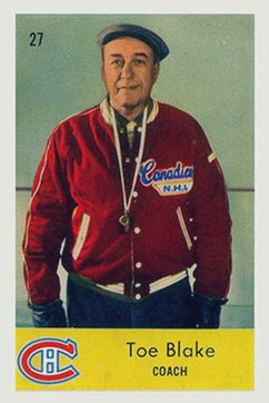Toe Blake might the only Canadiens head coach to follow the home & away colour protocol for jerseys with his practice jacket.