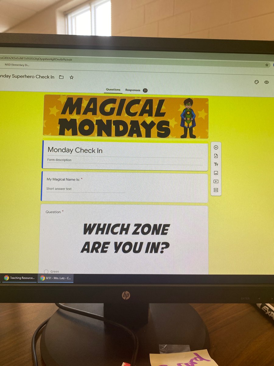 MrsLutz2015's tweet photo. Meeting our social and emotional goals in 3rd grade even if it’s digital! So proud, 100% on our Monday Morning Check in using Google Forms! 
@NISDHoffmann https://t.co/99lk2UuafB