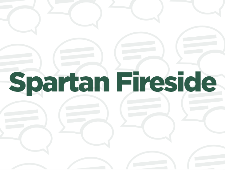 MSUHub's tweet photo. Tomorrow is the day! Join us for another Spartan Fireside Tuesday, Sept. 1 at 8 p.m. where we'll be discussing how MSU is standing up virtual student support and what our path forward looks like. Don't forget to register! https://t.co/Upvmbb2lVd https://t.co/Nt3EGOJnHj