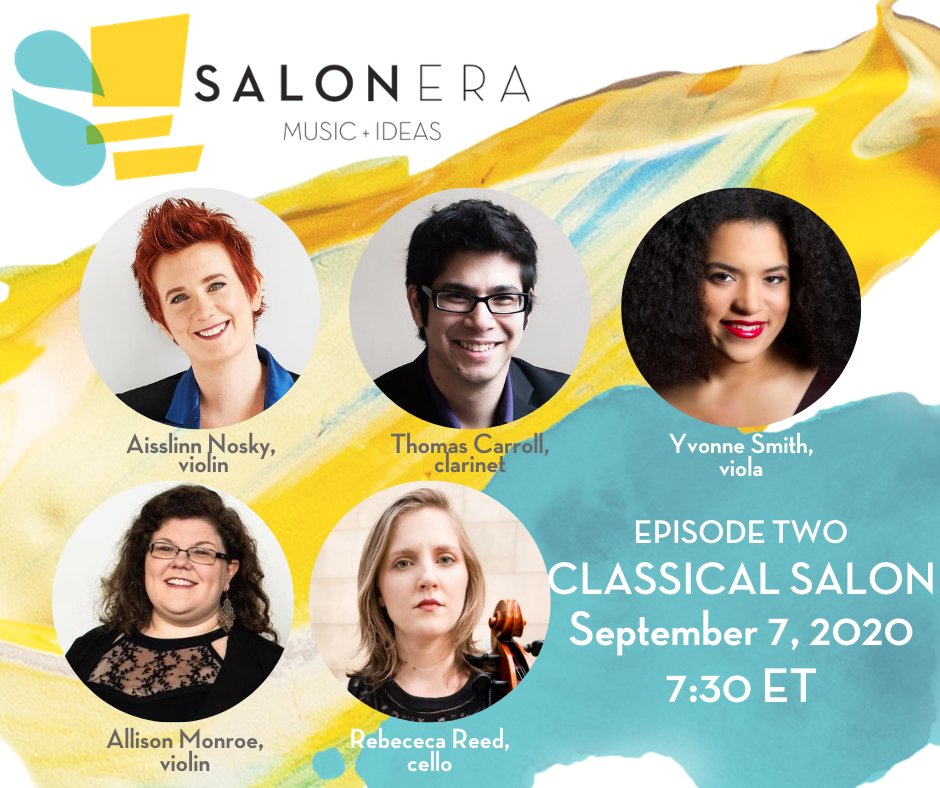 Viewers of the #SalonEraMusic debut episode called it "staggering," "fun," "refreshing," "forward-thinking," and "superb." And we're just getting started! EPISODE TWO: CLASSICAL SALON airs Monday, Sept. 7 at 7:30 pm ET. Register for FREE tix here: rb.gy/gram6i