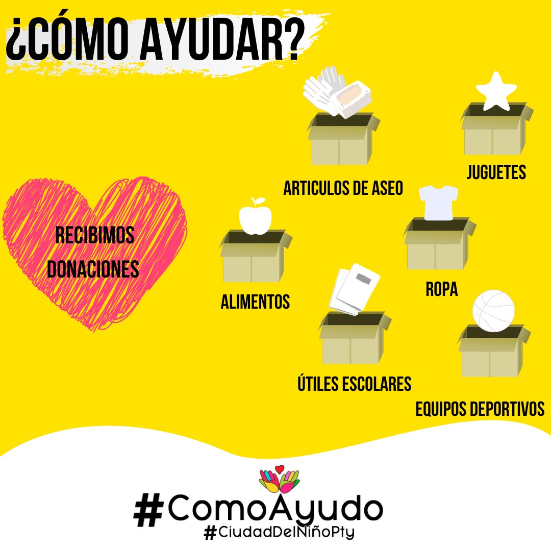 Contribuye a un mundo más solidario! A través de pequeños aportes como alimentos ropa productos de aseo útiles escolares equipo deportivo y tecnológico ayudarás a mejorar la calidad de vida de muchos de niños. #Ciudaddelniñopty
