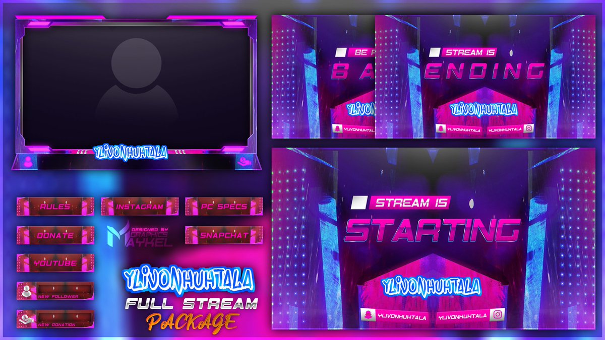 StreamItSimple's tweet image. Custom "Stream Packs" available for purchase! Change the way you present your streams by getting yourself custom made graphics.
DM us for more information!