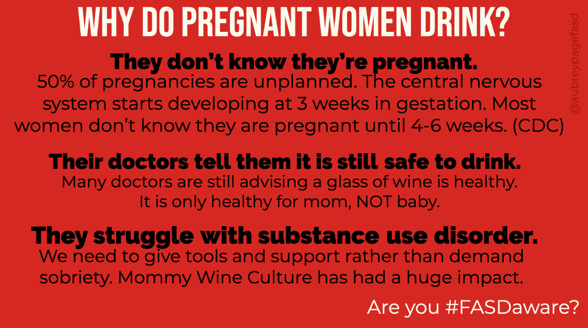 aubreypagefasd's tweet image. We assume if a woman drinks during #pregnancy then she was making a conscious choice.  Realistically...they don&apos;t know what they don&apos;t know and they can&apos;t do what they can&apos;t do. I believe no woman drinks with the intention of harming her child. #FASD #FASDaware #FASDmonth
