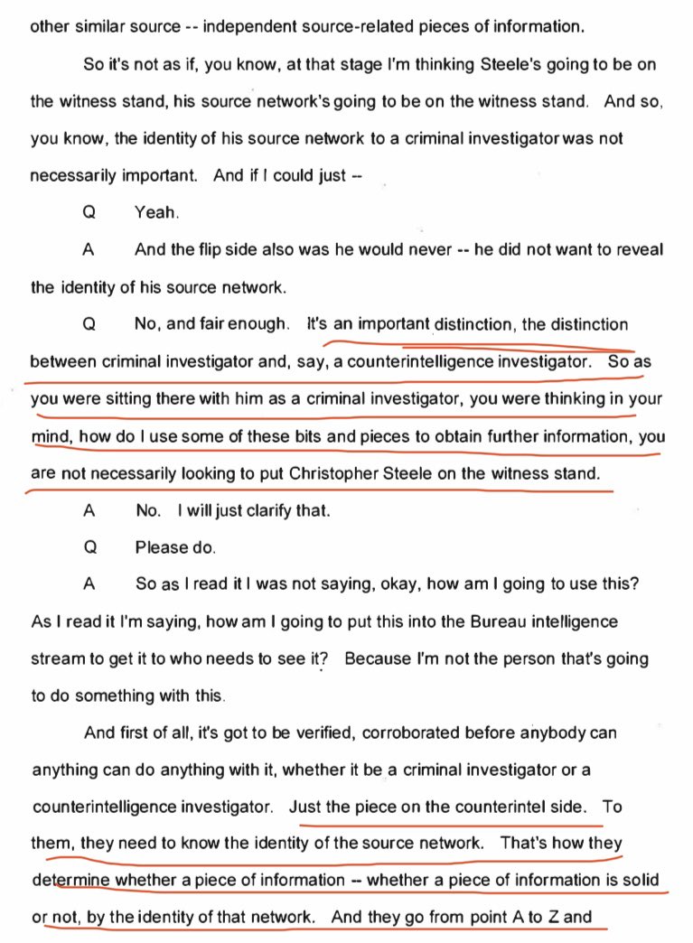 They weren’t planning to ever have Steele testify in a case or be a witness, whether he was supplying FIFA intel, Mogilevich, the later dossier, or whatever.These types of CI investigations are run differently. So what is the significance they opened a CI? 