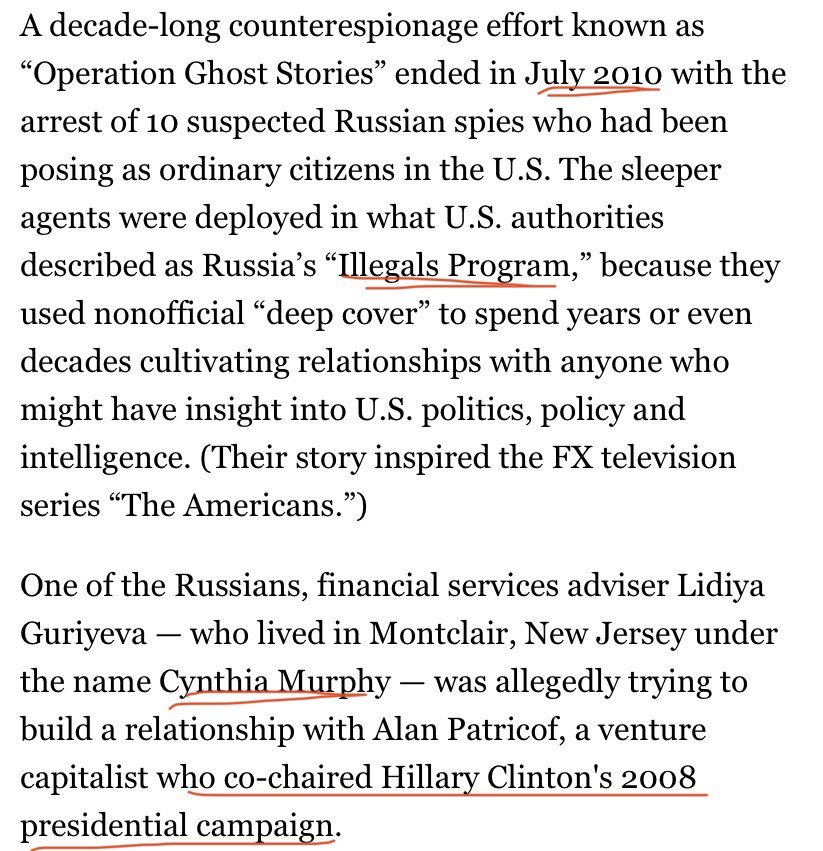 We also know oddly, Carter Page’s involvement with the Buryakov case began not long after this wrangling up of Russian spies occurred. Another Russian spy investigation after Illegals brought him into the mix and then later into 2016 w/ Trump campaign.  https://www.google.com/amp/s/m.huffpost.com/us/entry/us_5d7f73dee4b077dcbd6159b1/amp