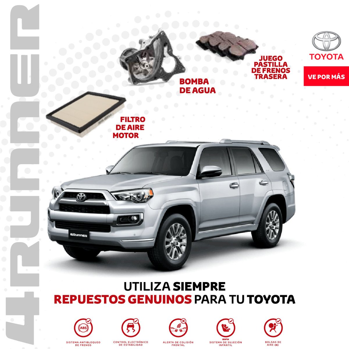 ¡Tu #Toyota #4Runner merece siempre sus repuestos genuinos! Encuentra en #Yokomotor asesoría experta para que tu vehículo funcione siempre al 100% 
✅ Palacé - 3113497396
✅ Guayabal - 3113497596
✅La 134 - 3176677905
✅La 72 - 3174027851