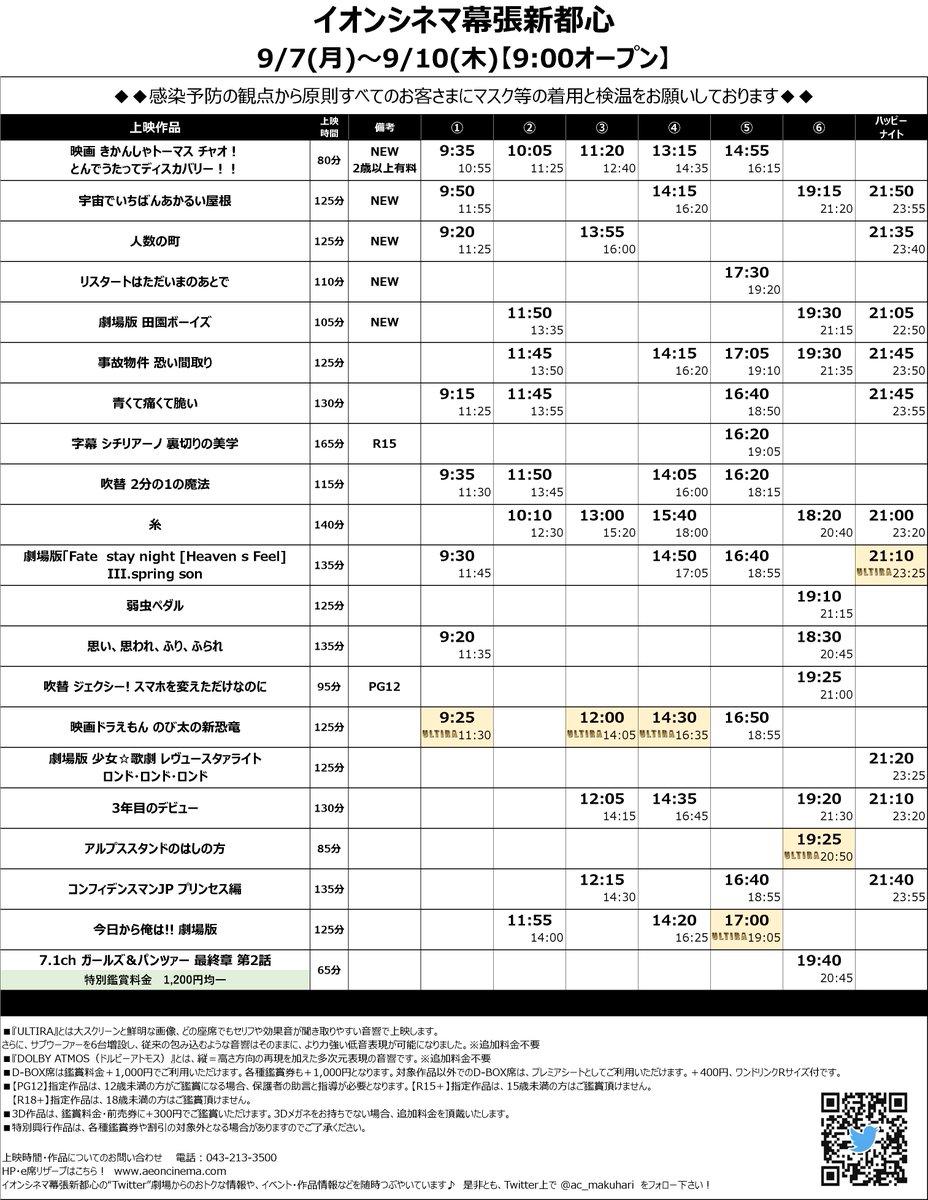 イオンシネマ幕張新都心 時短営業中 Auf Twitter 9 4 金 9 10 木 の上映スケジュールです 新規上映作品 きかんしゃトーマス チャオ とんでうたってディスカバリー 宇宙でいちばんあかるい屋根 田園ボーイズ リスタートはただいまの イオンシネマ幕張新都心 時短営業中 Auf Twitter 9 4 金 9 10 木 の上映スケジュールです 新規上映作品 きかんしゃトーマス チャオ とんでうたってディスカバリー 宇宙でいちばんあかるい屋根 田園ボーイズ リスタートはただいまの