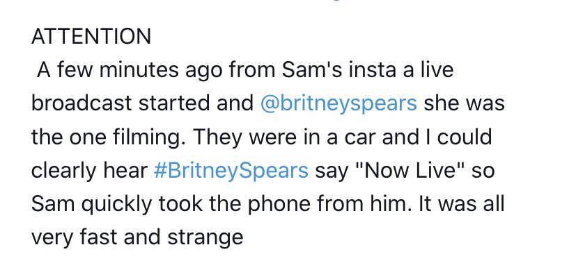 Britney tried to go live on insta and Sam quickly grabbed the phone from her yelling, “give me that!”