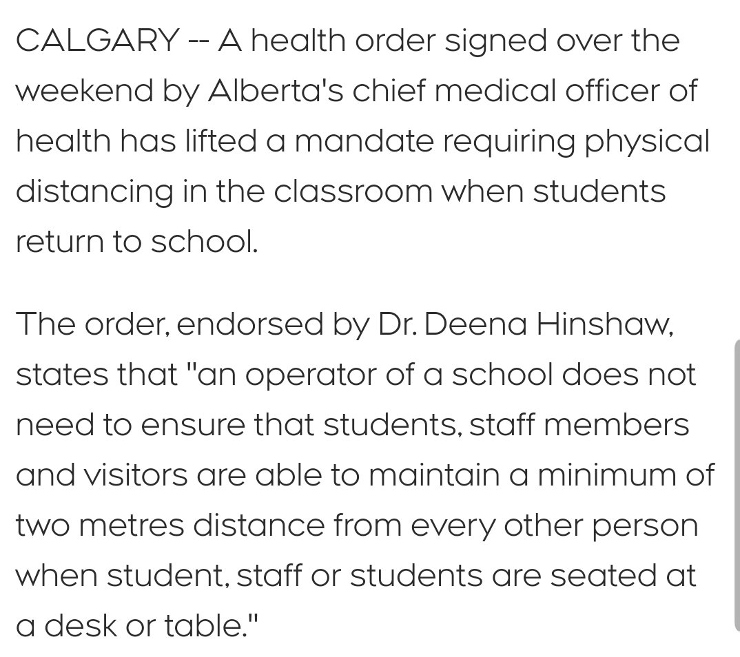 GCarabine's tweet image. @AdrianaLaGrange @jkenney

Directing @CMOH_Alberta to exempt schools from social distancing guidelines,during a pandemic, is a failure in leadership.
#TweetforWhatMatters #AbEd