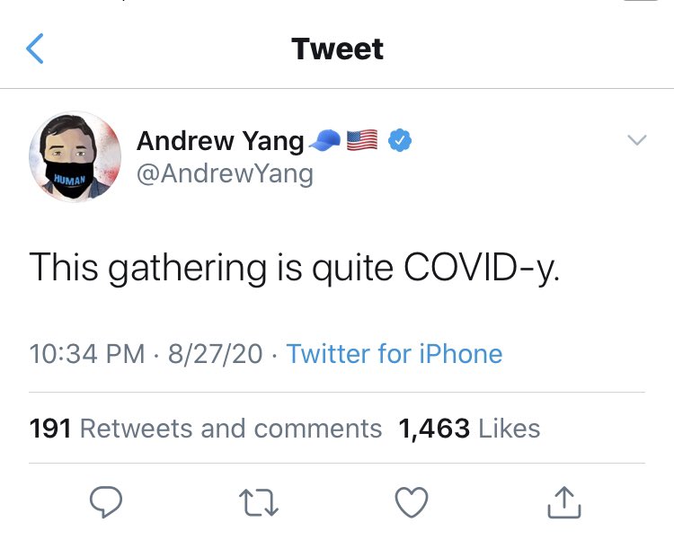 And we had Democrats who were very interested in exactly one episode of potential social distancing. Here’s  @AndrewYang and  @ChrisMurphyCT. Nothing from either about the march or other protests.