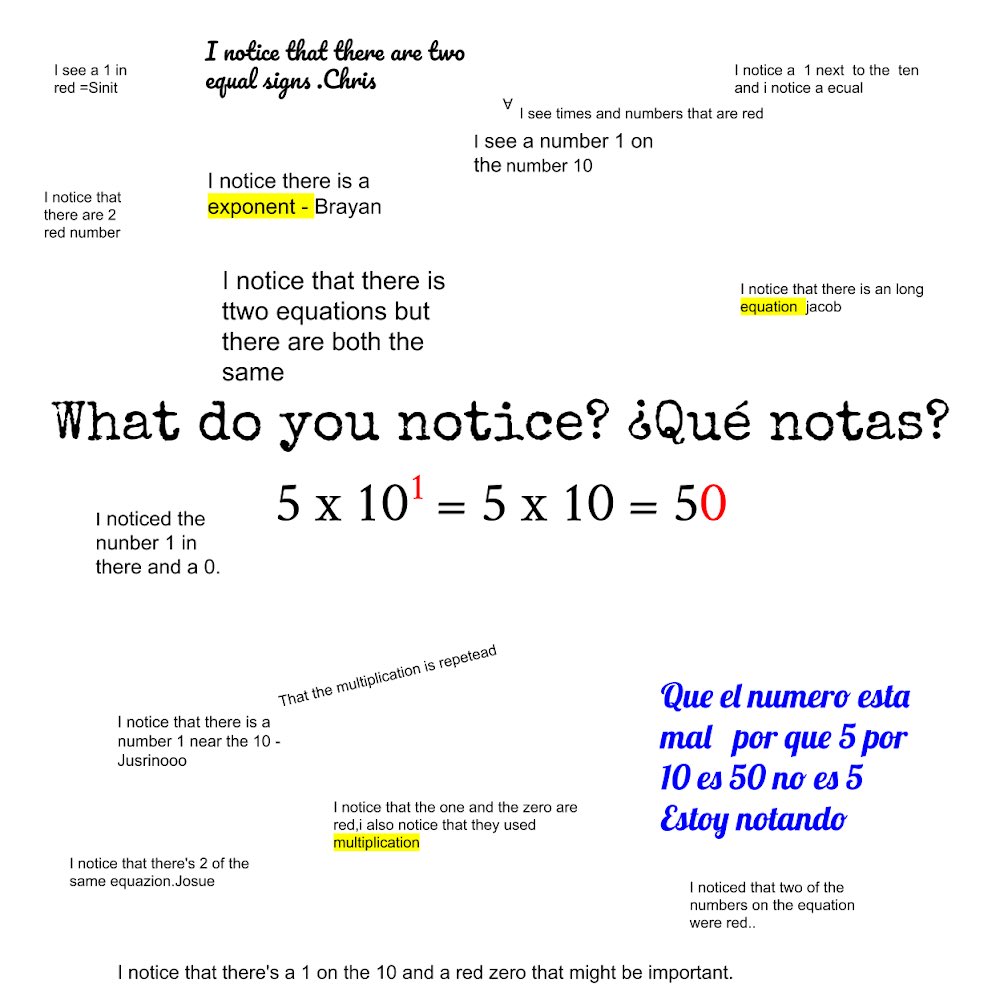 MsGomezEn5to's tweet photo. Spent our first day of math class noticing and wondering. These 5th graders are coming in strong with their math vocabulary! #CCANewYear #CCADistanceLearning #CCAMath https://t.co/ZpHboccyG5
