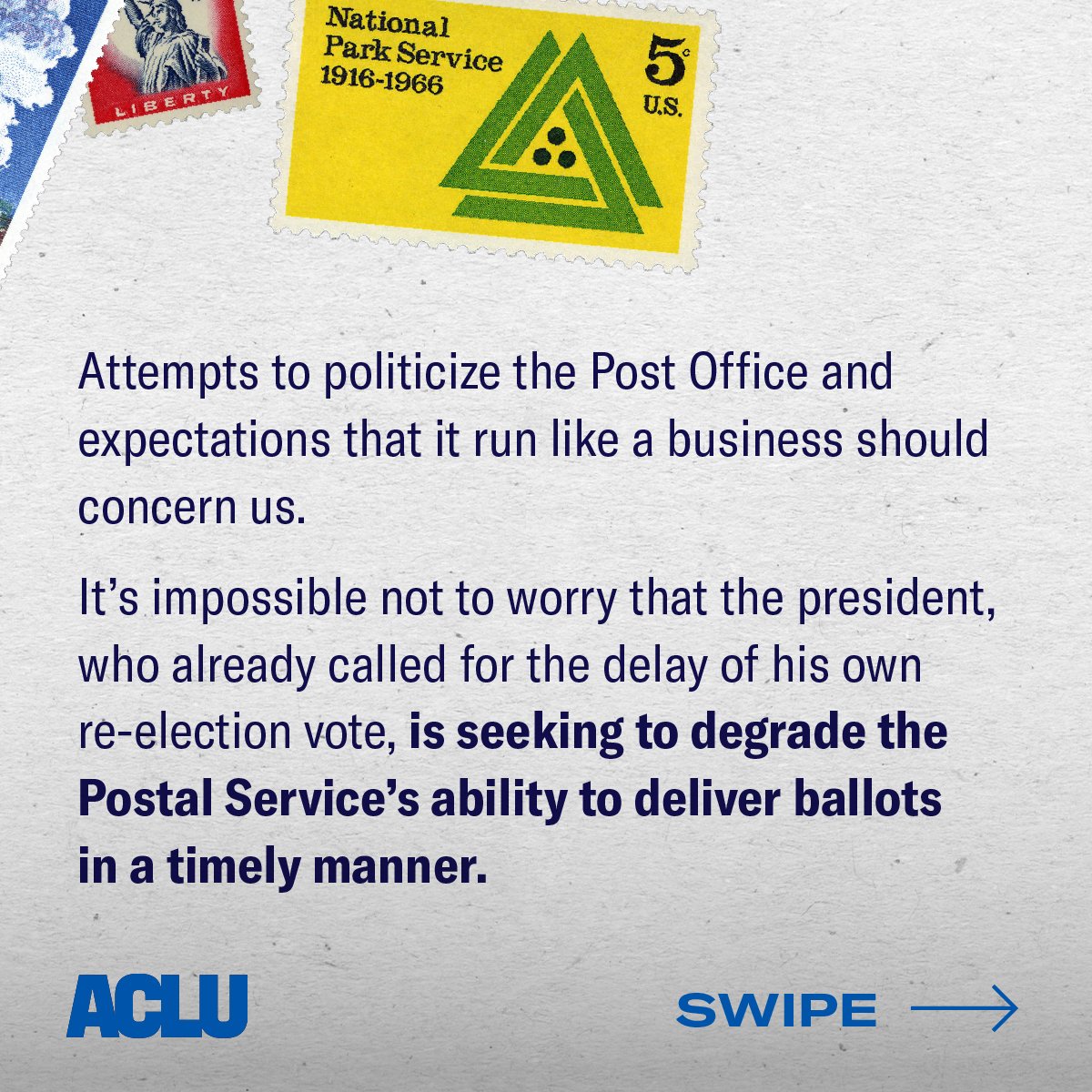 The USPS is critical every year — and this year we need it to provide COVID-19 information and supplies, deliver medication and unemployment benefits, and ensure that we can all vote by mail.