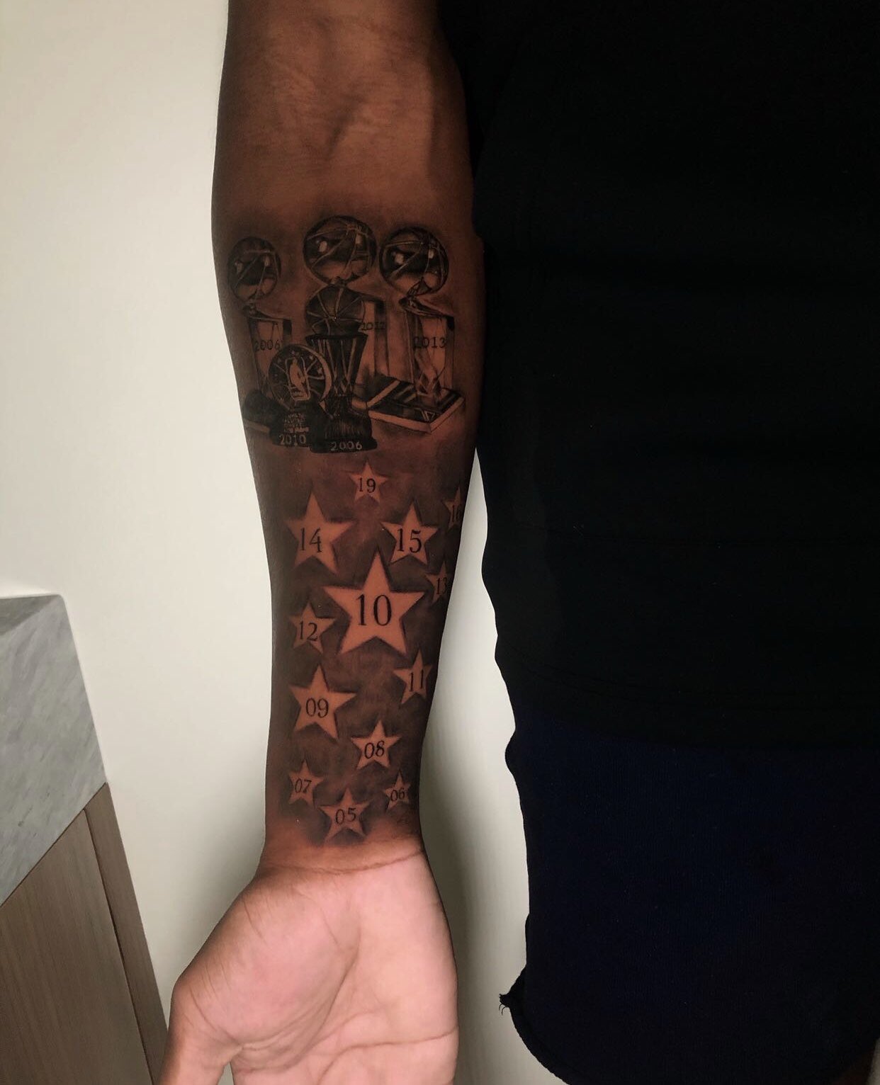 Dwyane Wade gets Miami Heat tattoo Former LeBron James teammate gets  incredible artwork imprinted on his body describing his basketball journey   The SportsRush