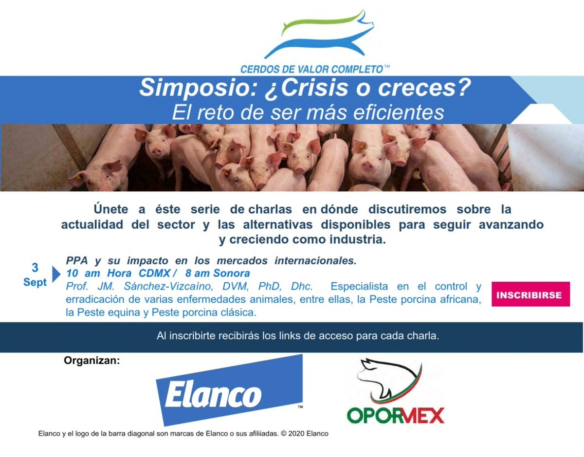 Los invitamos a participar en el primero de tres sesiones del simposio: Crisis o Creces?  Registrate aquí: elanco.zoom.us/meeting/regist…