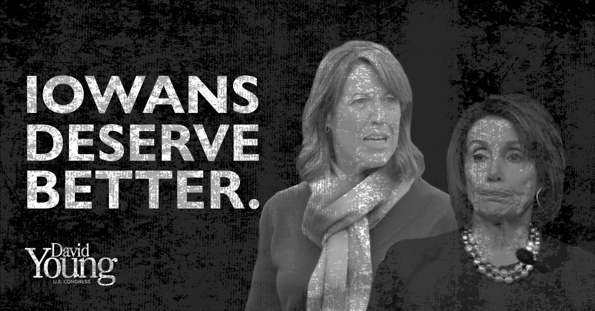 YoungForIowa's tweet image. Iowans deserve a representative who will do the job and show up to work, and not someone who skips work and votes with Nancy Pelosi 95% of the time. Retweet if you agree. #IA03