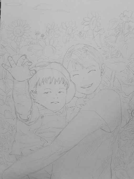黄色を使いたくなったので、ひまわり畑を描いてみよう

#絵描きさんと繋がりたい 
#イラスト好きさんと繋がりたい 
#イラスト 
#イラスト練習中 
#一日一絵 