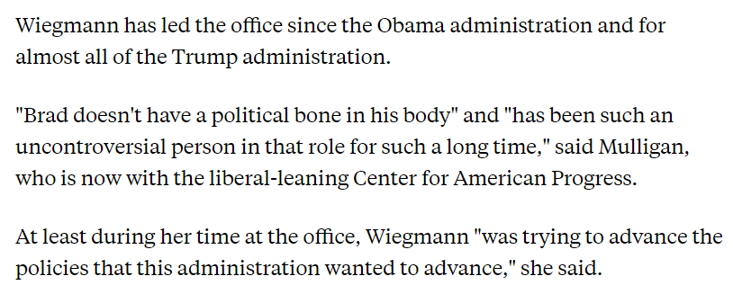 All of the Obama officials quoted in the article think Weigmann was not a political creature, which means he was on their side...