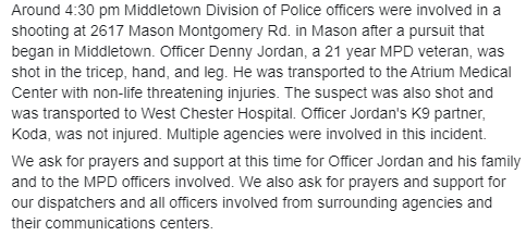 MPDOhio's tweet photo. We are asking for prayers and support at this time. https://t.co/zs9KAcLVZp