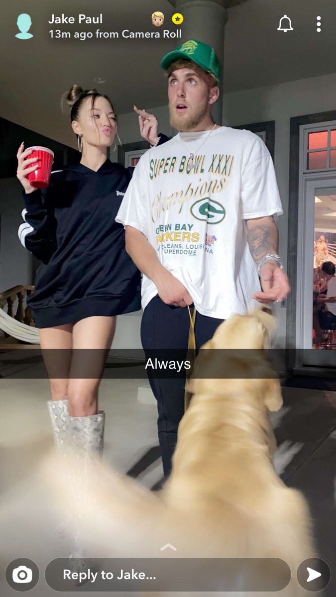 jerikaloves2's tweet photo. Here’s another photo of Jake and Erika from Jake’s Calabasas mansion with his dog Thor/Smoosh 

@jakepaul @erikacostell https://t.co/eyAdkdoQkc