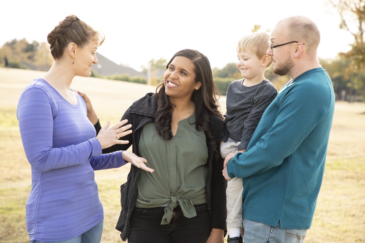 Candace Valenzuela talking to voters.