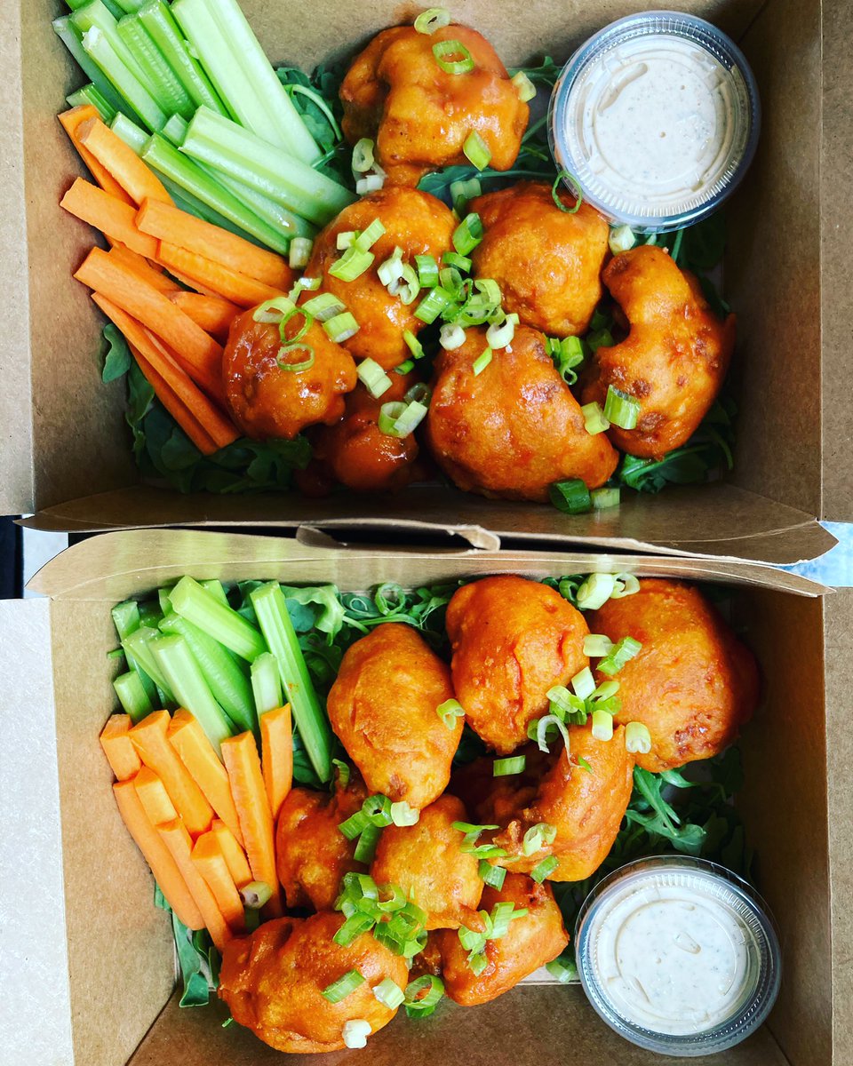 Double up buffalo cauliflower wings for me! 😋 Meal Pack; 5 items for $55! Free delivery in SCV 
1. Quinoa taco
2. BBQ jackfruit burrito 
3. Veggie quesadilla 
4. Mushroom pierogi
5. Summer veggie stew
You can add an extra:
1. Cauliflower buffalo wings 
2. Loaded Mac&amp;cheese