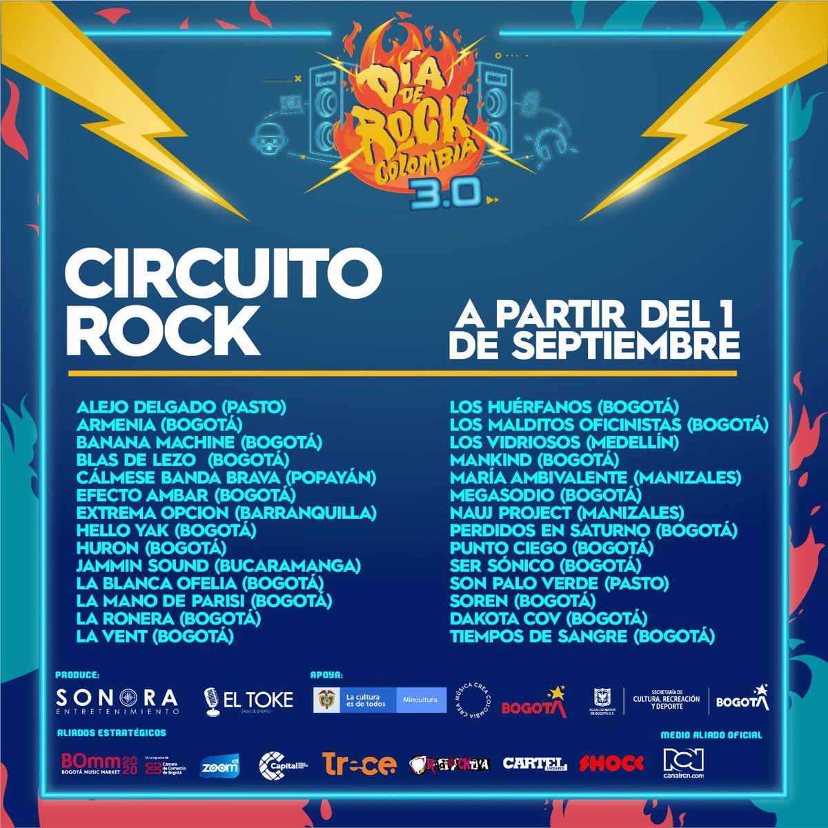 ¡¡AQUÍ NOS VEMOS!!
<a href="/diaderockcol/">Festival Día de Rock</a> <a href="/Cesarlindarte29/">César Lindarte Ospina</a> <a href="/Williambassguit/">Williambassguitar</a>