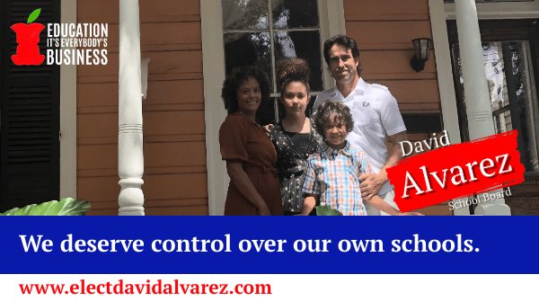 Did you know many of the governing boards of our schools have non-residents making decisions that directly impact residents and their children? This is unacceptable. I will champion policies that will mandate 100% residency requirements for our charter boards.  #nolaschools