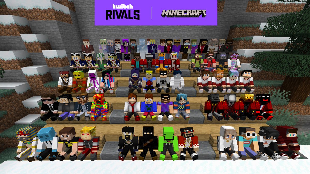 Twitch Esports Thanks To All These Minecraft Players For Joining The Second Twitchrivals Minecraft Bingo Challenge Here S Your Team Photo T Co Vqooeisaj8