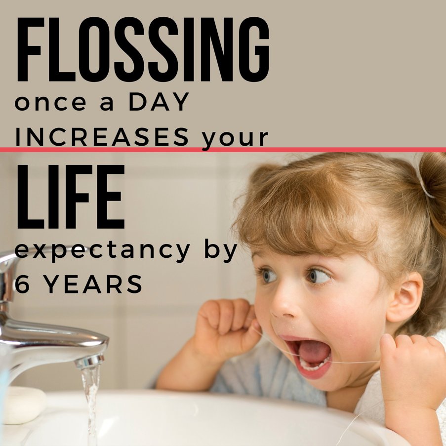 DentistryTfi's tweet photo. #flossing #oncedaily #lifeexpectancy https://t.co/qexL6h7QQL