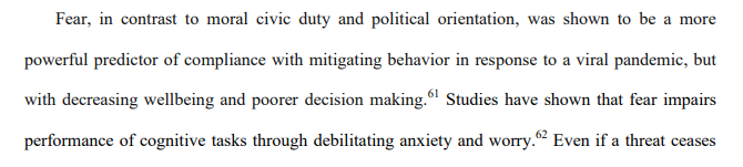 2. Fear-based public health campaigns cause harmful and the debilitating psychological effects on the population last long after the "threat" is gone...(x/2)