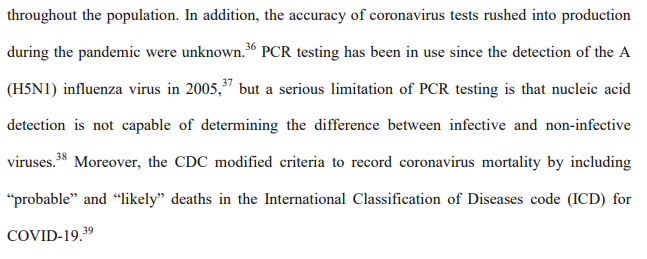 3. Reliance on PCR tests was a flawed choice and COVID mortality data is not reliable and likely overestimated. (X/3).